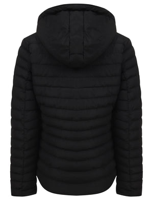Geri Borg Lined Quilted Puffer Coat with Hood In Black - Tokyo Laundry