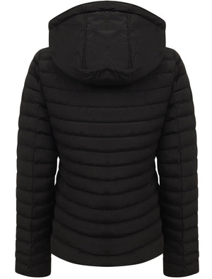 Ginger Quilted Hooded Puffer Jacket in Black - Tokyo Laundry
