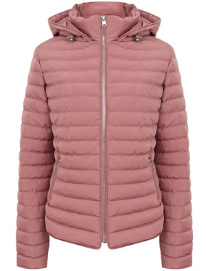 Ginger Quilted Hooded Puffer Jacket in Nostalgia Rose - Tokyo Laundry