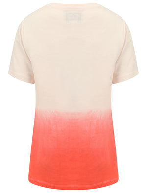 Inca Rose Gold Foil Motif Dip Dye Cotton Jersey T-Shirt in Bright White - Tokyo Laundry