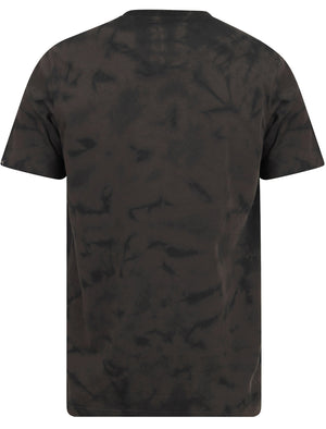 Track & Field Motif Tie Dye Cotton Jersey T-Shirt In Pirate Black - Tokyo Laundry