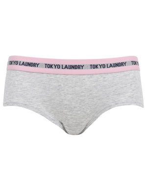 Lou 2 (5 Pack) Assorted Hipster Briefs In Peacoat / Pink Nectar / Light Grey Marl - Tokyo Laundry