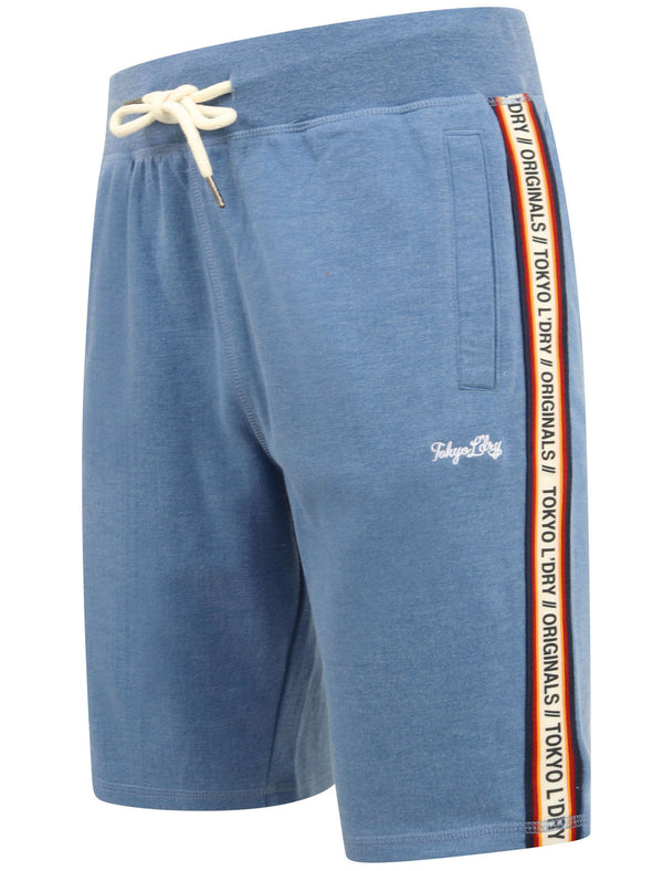 Malibu Surf Jogger Shorts with Tape Detail In Cornflower Blue Marl - Tokyo Laundry
