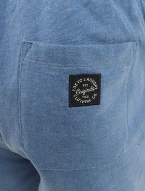 Malibu Surf Jogger Shorts with Tape Detail In Cornflower Blue Marl - Tokyo Laundry
