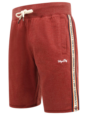 Malibu Surf Jogger Shorts with Tape Detail In Merlot Marl - Tokyo Laundry