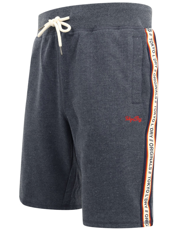 Malibu Surf Jogger Shorts with Tape Detail In Mood Indigo Marl - Tokyo Laundry