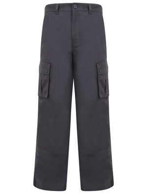 Marshland Cotton Twill Cargo Trousers In Asphalt - Tokyo Laundry