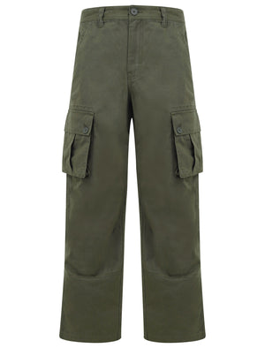 Marshland Cotton Twill Cargo Trousers In Grape Leaf - Tokyo Laundry