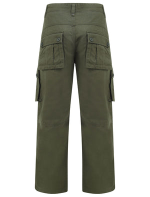 Marshland Cotton Twill Cargo Trousers In Grape Leaf - Tokyo Laundry
