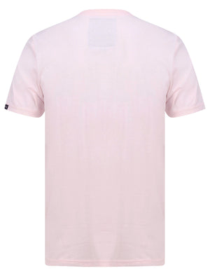 Mokapu Bay Flocked Pattern Motif Cotton Jersey T-Shirt in Blushing Pink - Tokyo Laundry
