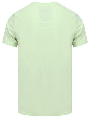 Mokapu Bay Flocked Pattern Motif Cotton Jersey T-Shirt in Seacreast Green - Tokyo Laundry