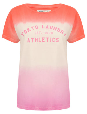 Muro Motif Tie Dye Cotton Jersey T-Shirt in Bright White - Tokyo Laundry