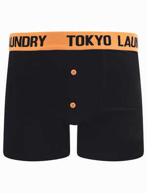 Northington (2 Pack) Boxer Shorts Set in Blazing Orange / Nautical Blue - Tokyo Laundry