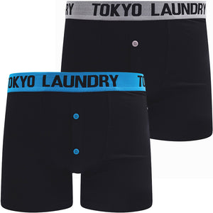 Northington (2 Pack) Boxer Shorts Set in Swedish Blue / Light Grey Marl - Tokyo Laundry