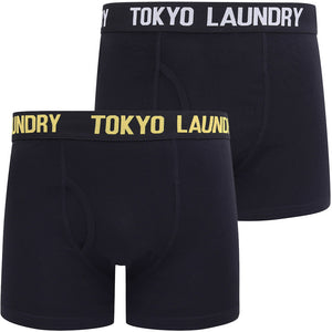 Oceana 2 (2 Pack) Boxer Shorts Set in Maize Yellow / Light Grey Marl - Tokyo Laundry