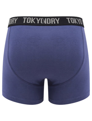 Oldfield (2 Pack) Boxer Shorts Set in Deep Cobalt / Light Grey Marl - Tokyo Laundry