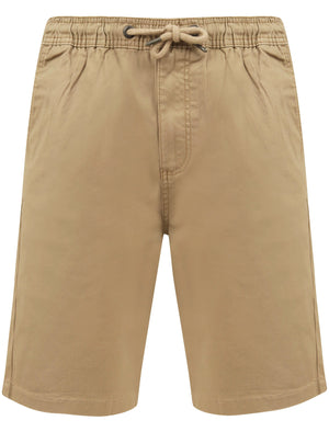 Orzola Cotton Shorts with Elasticated Waist In Chinchilla Stone - Tokyo Laundry
