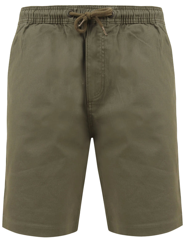 Orzola Cotton Shorts with Elasticated Waist In Dusty Olive - Tokyo Laundry
