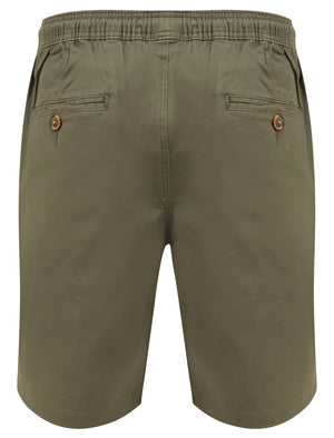 Orzola Cotton Shorts with Elasticated Waist In Dusty Olive - Tokyo Laundry