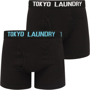 Parkfields (2 Pack) Boxer Shorts Set in Bright White / Blue Moon - Tokyo Laundry