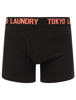 Parkfields (2 Pack) Boxer Shorts Set in Emberglow Orange / River Green - Tokyo Laundry