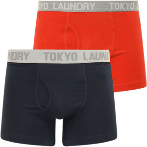 Parvin (2 Pack) Boxer Shorts Set in Scarlet Sage / Sky Captain Navy - Tokyo Laundry