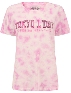 Petra Motif Tie Dye Cotton T-Shirt in Bright White - Tokyo Laundry