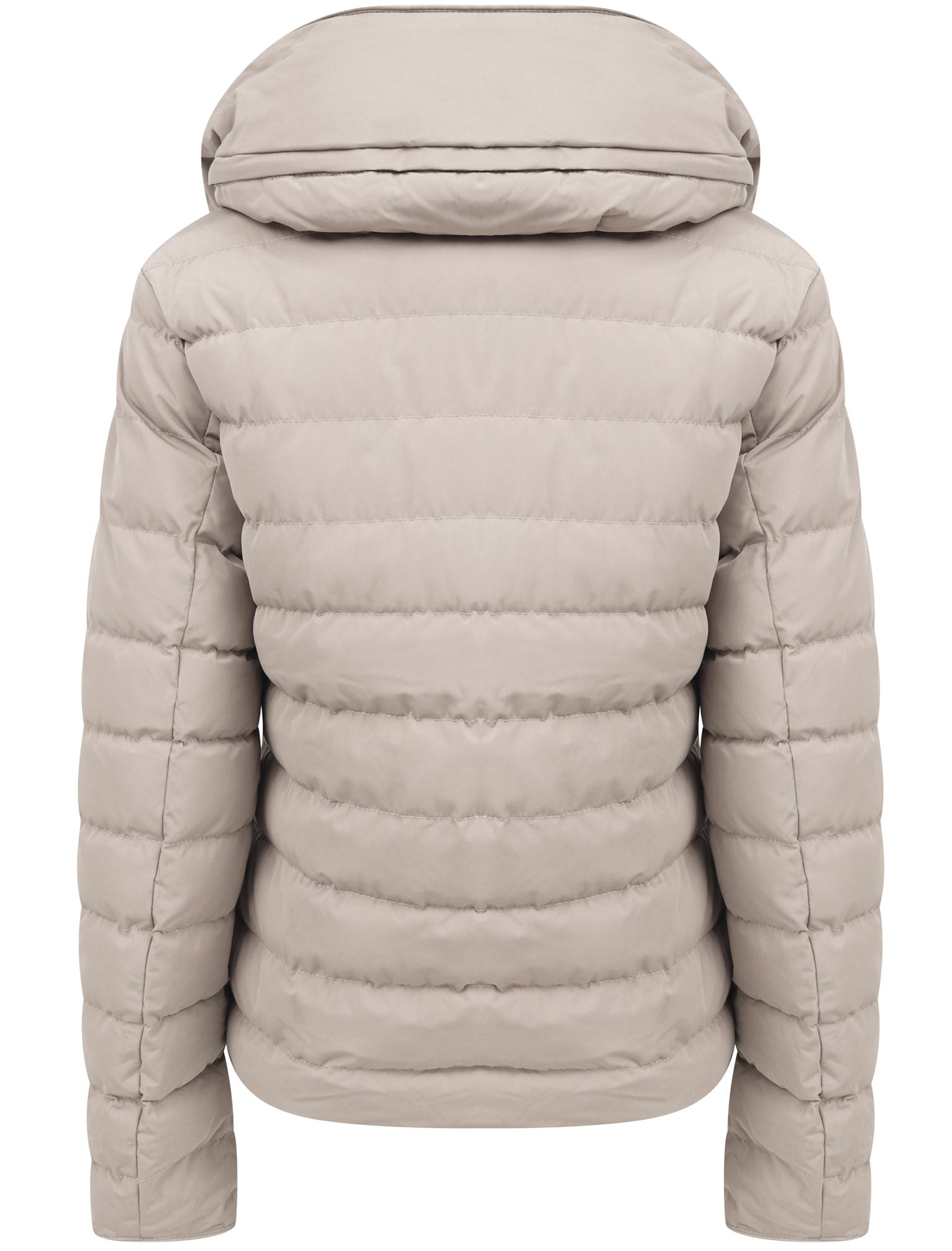 Quince Quilted Puffer Jacket with Extendable Hood in Fog Stone Tokyo Tokyo Laundry