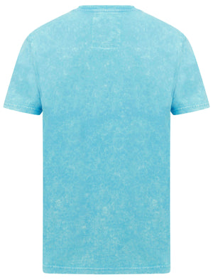 Springfield 2 Motif Acid Wash Cotton Jersey T-Shirt In Blue - Tokyo Laundry