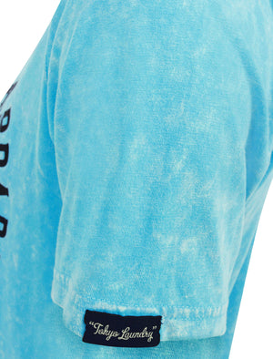 Springfield 2 Motif Acid Wash Cotton Jersey T-Shirt In Blue - Tokyo Laundry
