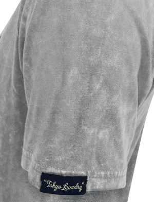 Springfield 2 Motif Acid Wash Cotton Jersey T-Shirt In Grey - Tokyo Laundry
