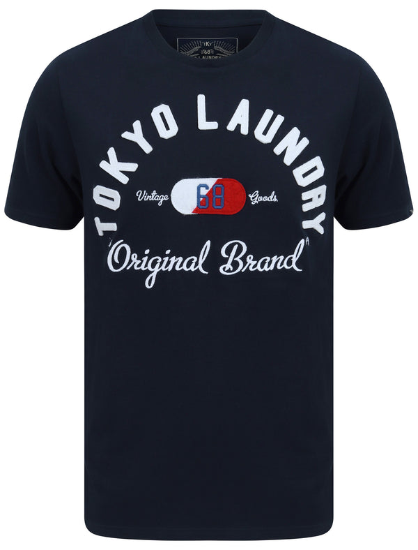 Ticaboo Applique Motif Cotton Jersey T-Shirt In Navy Blazer - Tokyo Laundry