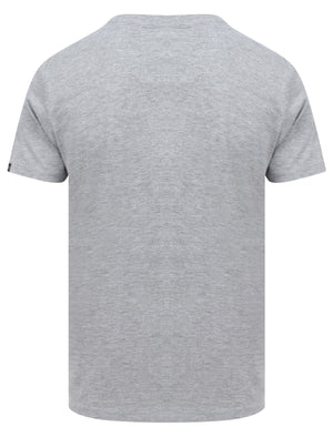 Travis Applique Motif Cotton Jersey T-Shirt in Light Grey Marl - Tokyo Laundry