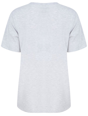 Eco Earth Motif Cotton Jersey T-Shirt in Ice Grey Marl - Weekend Vibes