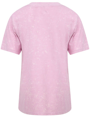Future Is Yours Motif Acid Wash Cotton T-Shirt in Orchid Bouquet - Weekend Vibes