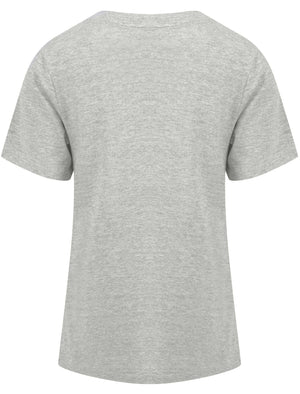 Save The Bees Motif Cotton T-Shirt in Light Grey Marl - Weekend Vibes