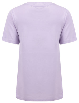 Save The Bees Motif Cotton T-Shirt in Pastel Lilac - Weekend Vibes