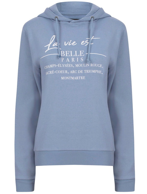 Infinity Motif Brushback Fleece Pullover Hoodie in Infinity Blue - Weekend Vibes