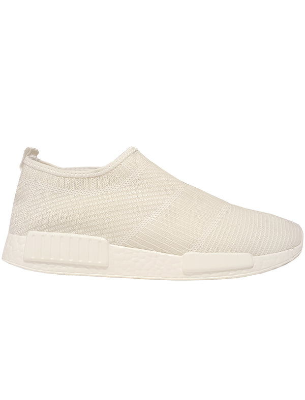 Mens Marion Printed Slip On Plimsolls in White
