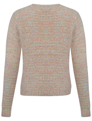 Womens Amara Reya Sweet Pea Crew Neck Jumper in Scallop Shell and Multicolour Twist