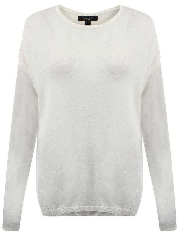 Amara Reya Wisteria white lightweight jumper