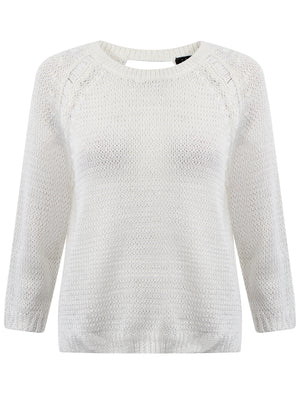 Amara Reya Verbena knit jumper in Optic White