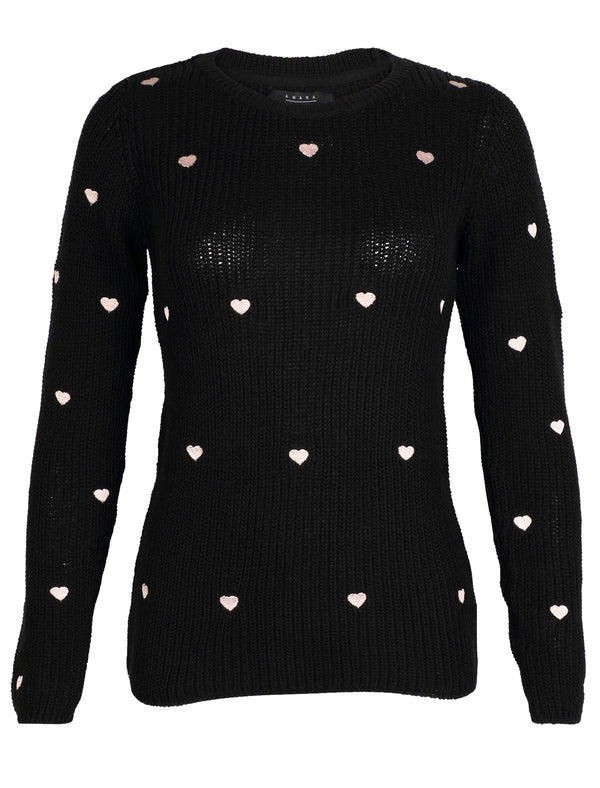 Amara Reya Apple Blossom heart jumper in Anthracite