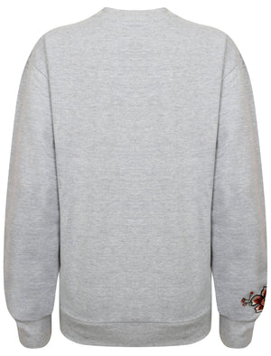 Blossom Floral Embroidered Sweatshirt in Light Grey Marl - Amara Reya