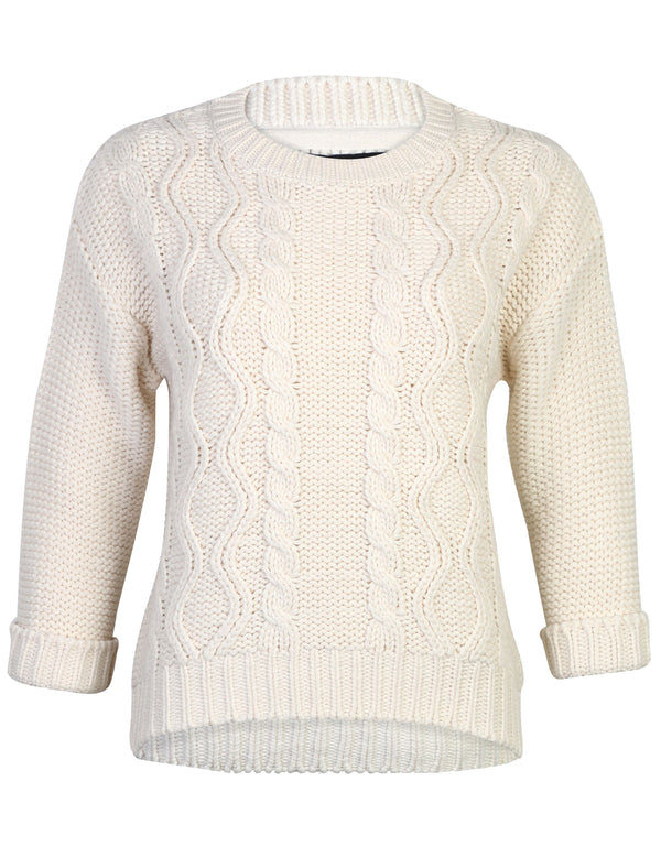 Amara Reya Buttercup cable knit jumper in Ivory