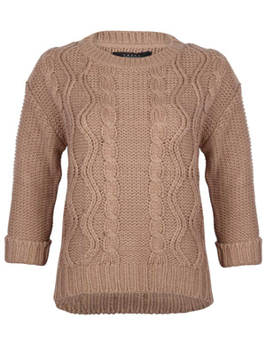 Amara Reya Buttercup cable knit jumper in Stone