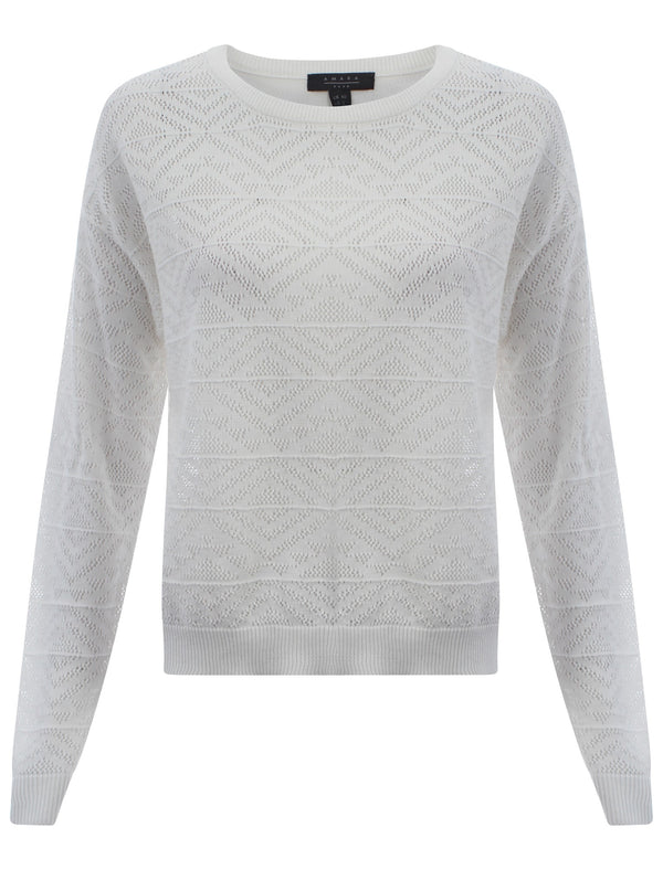 Amara Reya Cleo white sheer back jumper