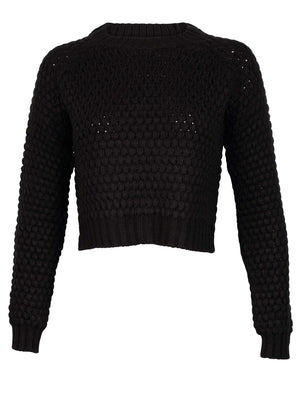 Amara Reya Cornflower cropped knitted jumper in Anthracite