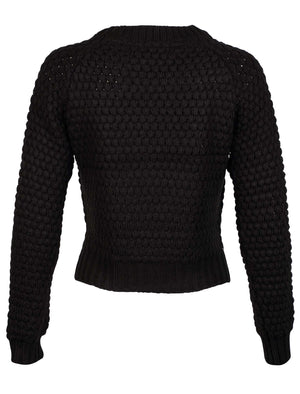 Amara Reya Cornflower cropped knitted jumper in Anthracite