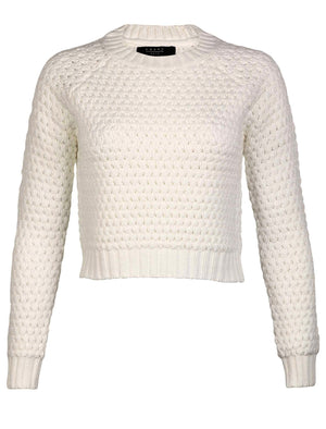 Amara Reya Cornflower cropped knitted jumper in Ivory